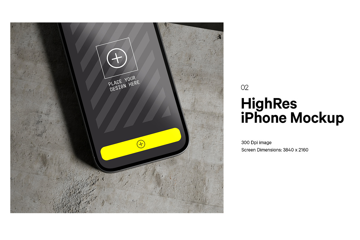 Concrete iPhone 14 Mockup, an iPhone Mockup by HAZARD MOCKUPS (Photo 2 of 8)