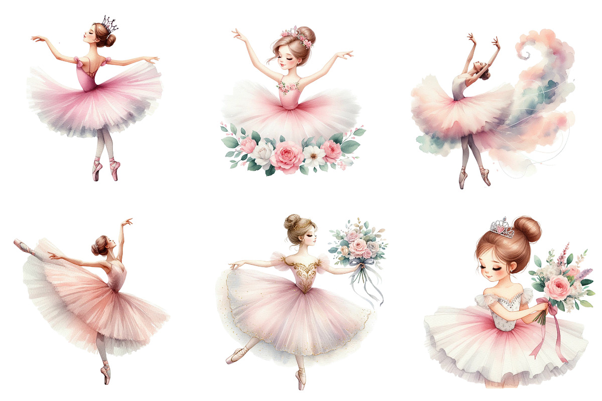 Ballerina Watercolor Clipart, an Illustration by CreationArt (Photo 4 of 5)
