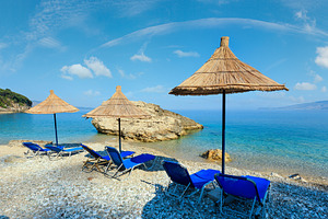Summer morning Pulebardha beach (Albania)., a Nature Photo by YuriyB
