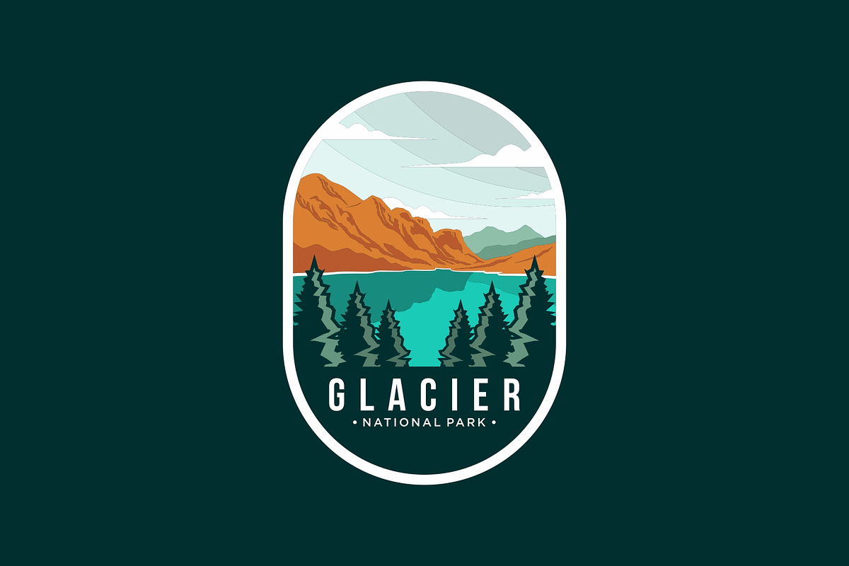 Glacier National Park Emblem Logo, a Branding & Logo Template by swarnstudio