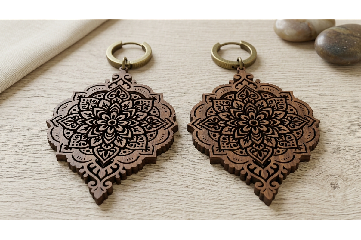Mandala Earring SVGn, an Object Graphic by hafijul (Photo 9 of 11)