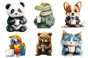 Funny Coffee Mug And Animal PNG, an Illustration by Designking (Thumbnail 2 of 5)