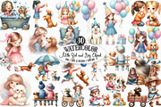 Little Girl and Dog Clipart, an Illustration by Designking (Thumbnail 1 of 4)