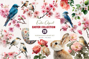 Watercolor Easter Clipart, an Illustration by CreationArt