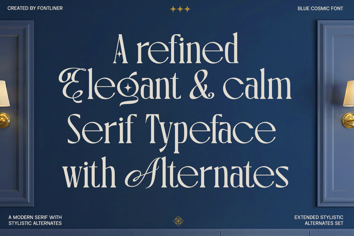 Blue Cosmic – Elegant Serif, a Font by Font Liner (Photo 7 of 10)