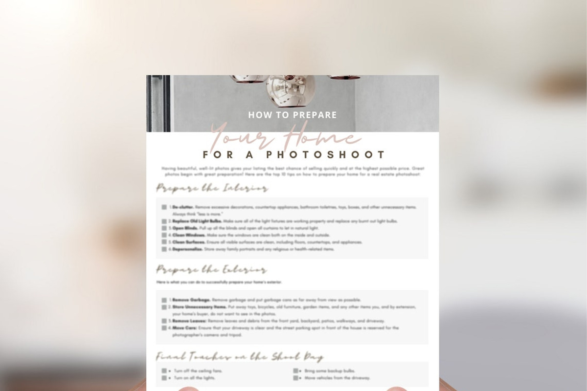 Home Photo Shoot Checklist - CANVA, a Presentation Template by RealEstateDreams (Photo 5 of 5)