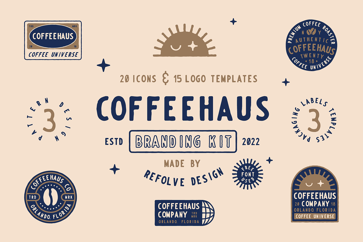 Coffeehaus 15 Badge/Logo Templates, a Branding & Logo Template by Refolve Design (Photo 1 of 15)