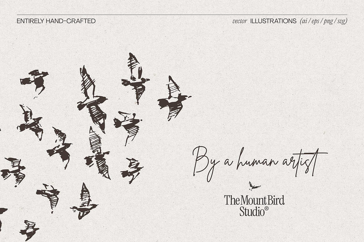 Sketch-Style Bird Flock Vector Set, an Animal Illustration by TheMountBirdStudio (Photo 3 of 11)