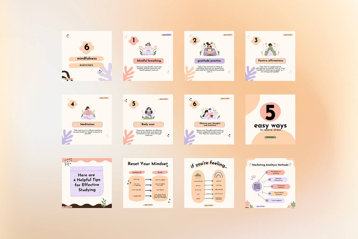 Therapist Instagram Templates, a Social Media Template by Adored Templates (Photo 8 of 10)
