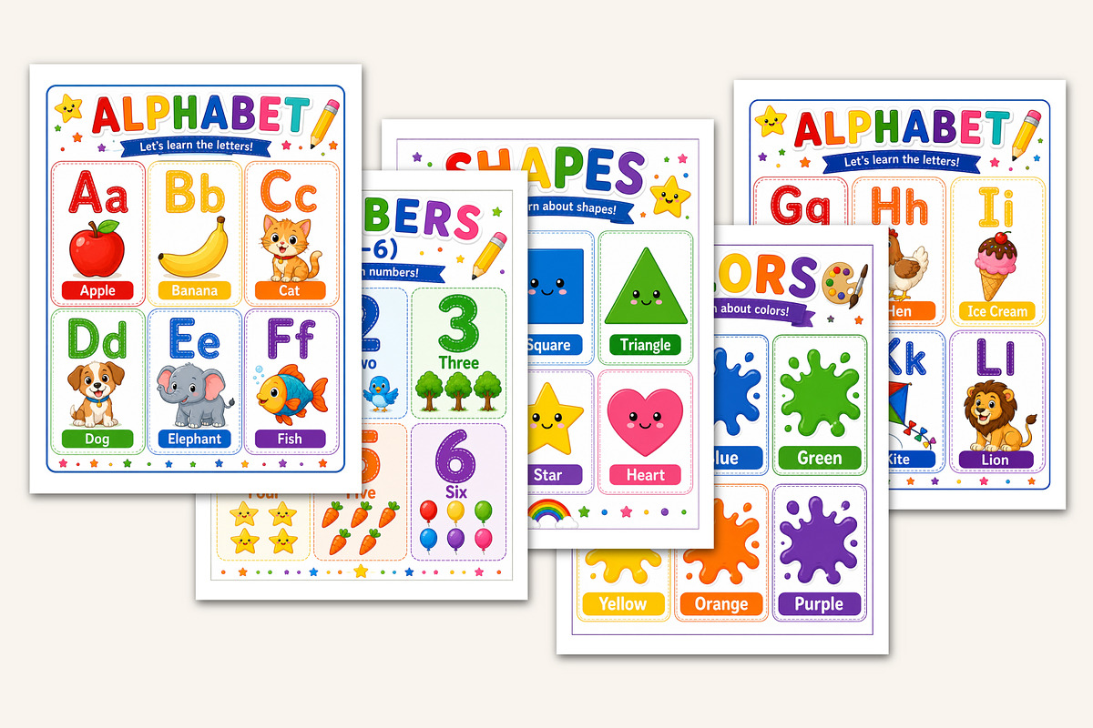 First Words Flashcards, a Stationery Template by Designmela01 (Photo 3 of 5)