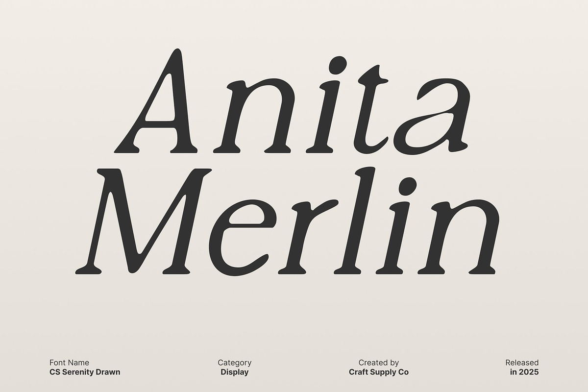 CS Serenity Drawn, a Serif Font by Craft Supply Co. (Photo 3 of 8)