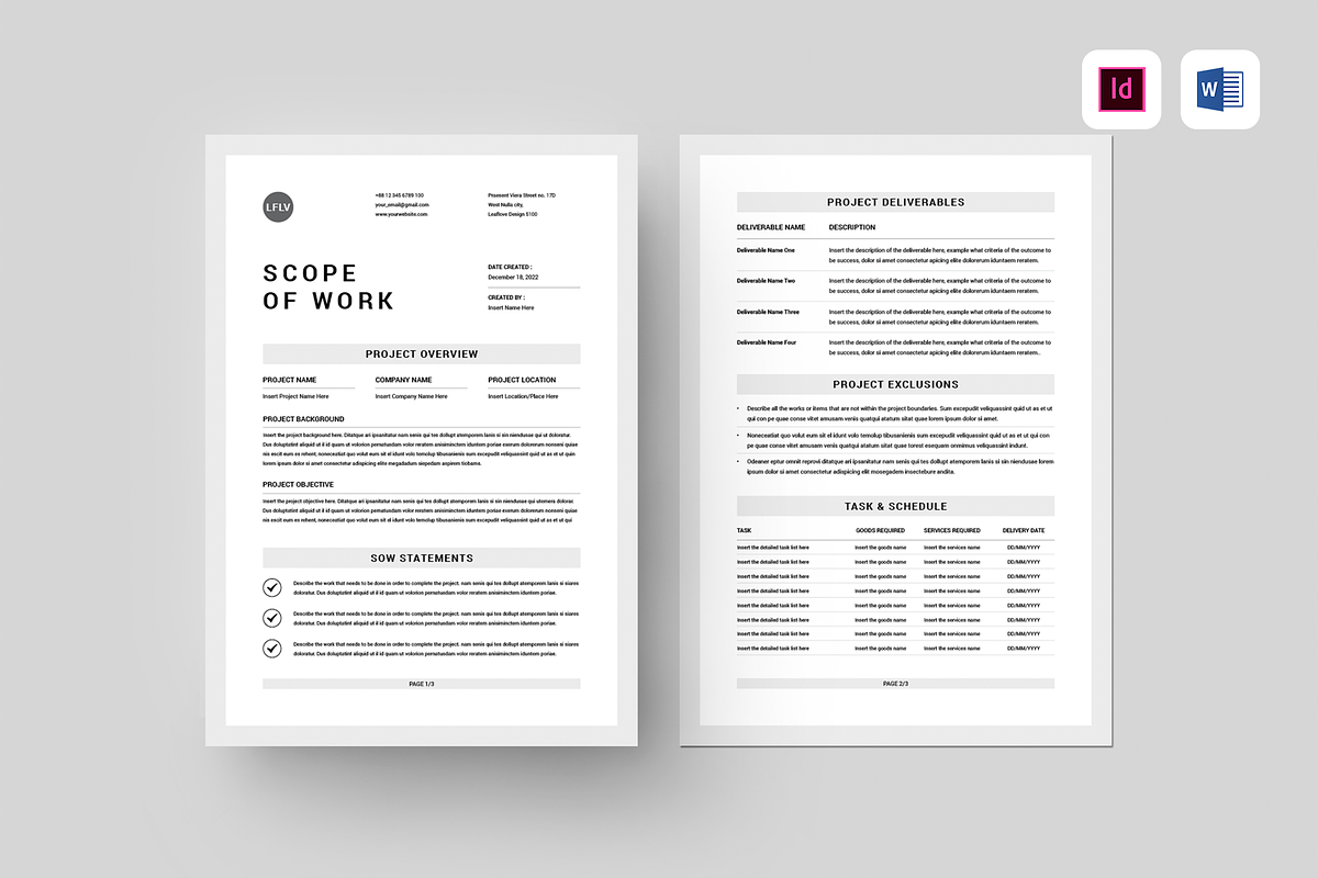 Scope Of Work | MS Word & Indesign, a Stationery Template by Leaflove (Photo 1 of 6)
