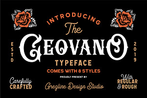 Geovano - Vintage Font Family