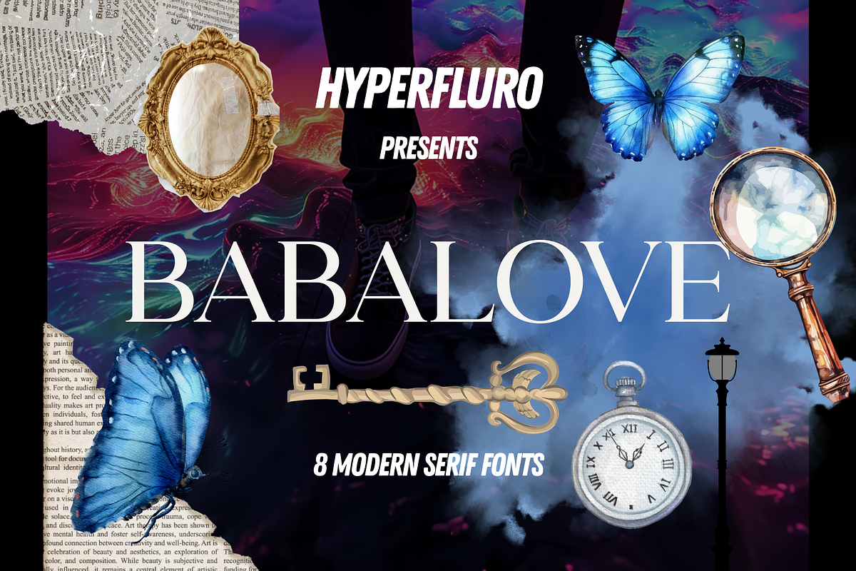 Babalove Serif Type Family 8 Fonts, a Serif Font by HyperFluro (Photo 1 of 6)