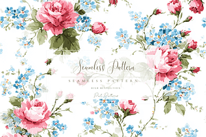 Vintage Pink Roses Seamless Pattern, a Pattern Graphic by Pati Charm Studio