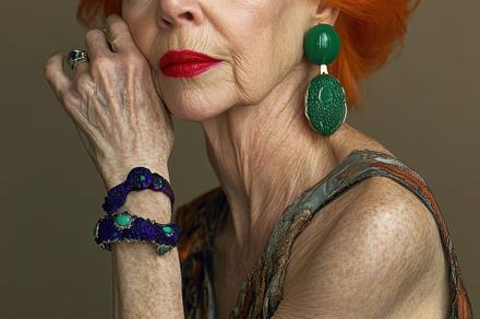Woman with bright orange hair