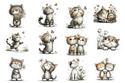 Spring Cat Whimsical Clipart Bundle, an Illustration by Dream Creation (Thumbnail 4 of 6)