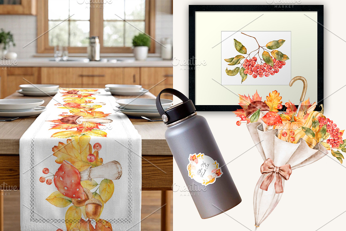 Autumn, Fall watercolor clipart, a Seasonal Illustration by Eves_Aquadreams (Photo 9 of 12)