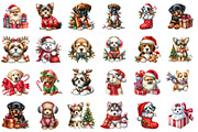 Christmas Puppies Clipart Bundle, an Illustration by SinaCreation (Thumbnail 2 of 7)