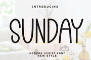 Sunday | Script Font, a Script Font by Scratchones (Thumbnail 1 of 8)