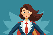 Woman in business superhero suit, a Person Illustration by SouravDesign (Thumbnail 2 of 3)
