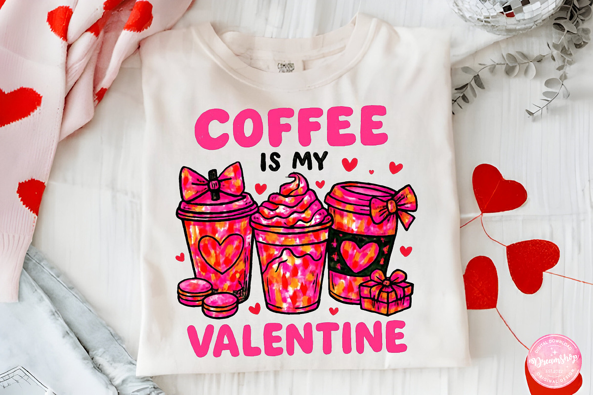 Coffee is My Valentine,Valentine's, an Illustration by CreationArt (Photo 2 of 5)