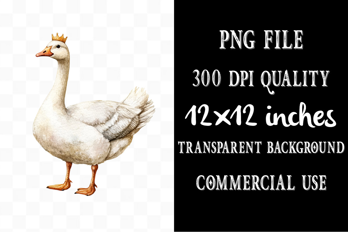 Watercolor Rustic Goose Clipart, an Illustration by Designking (Photo 4 of 5)