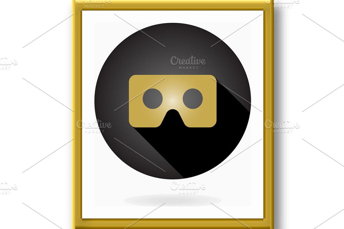 Modern Vector VR Logo in the Circle, an Outline Icon by FineArtStudio (Photo 2 of 3)