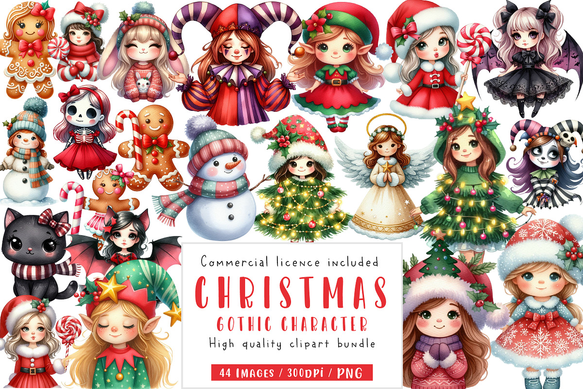 Cute Gothic Christmas Character, an Illustration by CreationArt (Photo 1 of 3)