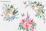 Watercolor Horse Unicorn Clipart, an Animal Illustration by Belusuab (Thumbnail 4 of 18)