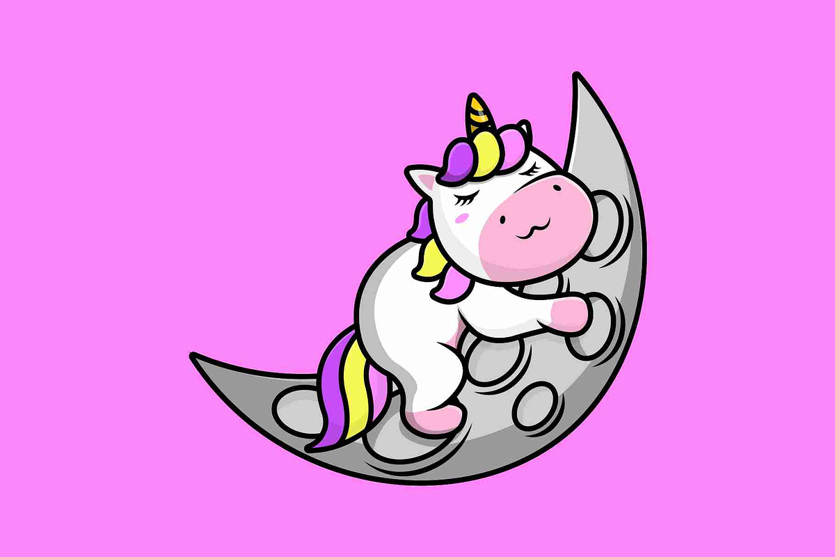 Cute Unicorn Sleeping Cartoon Vector, an Animal Illustration by Artstorystudio (Photo 4 of 4)