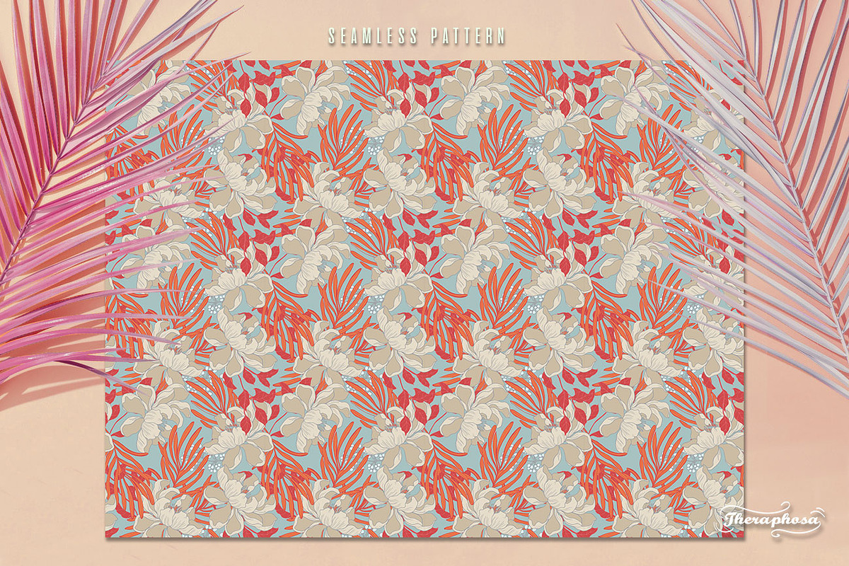 12JPG/EPS Tropical floral pattern, a Pattern Graphic by Theraphosath (Photo 14 of 25)