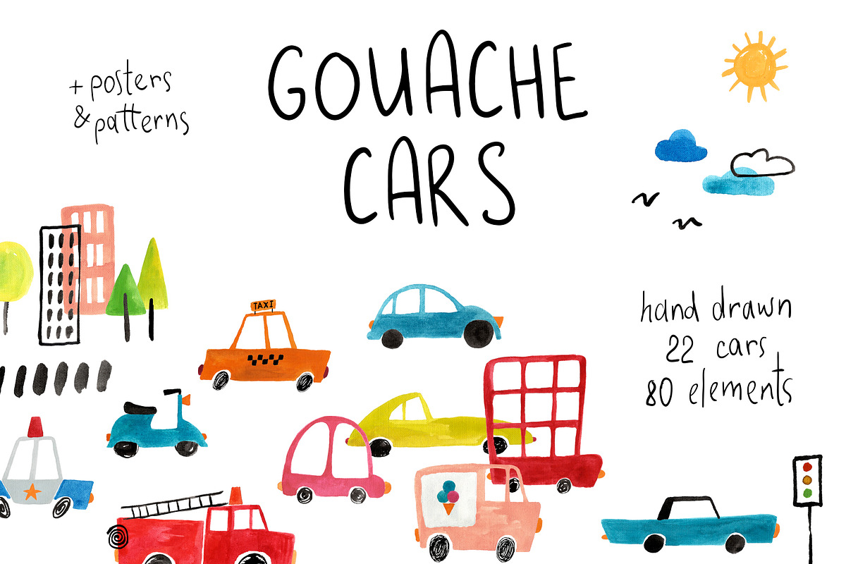 Gouache Cars, a Transportation Illustration by Annakniaz (Photo 1 of 10)