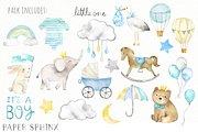 Watercolor Boy Baby Shower Pack, an Illustration by PaperSphinx (Thumbnail 2 of 2)