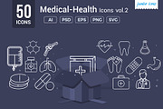 Medical-Health Line Icons V2, an Outline Icon by Jumbo Icons (Thumbnail 1 of 5)