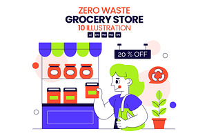 10 Zero Waste Grocery Store, a Person Illustration by denayunebgt