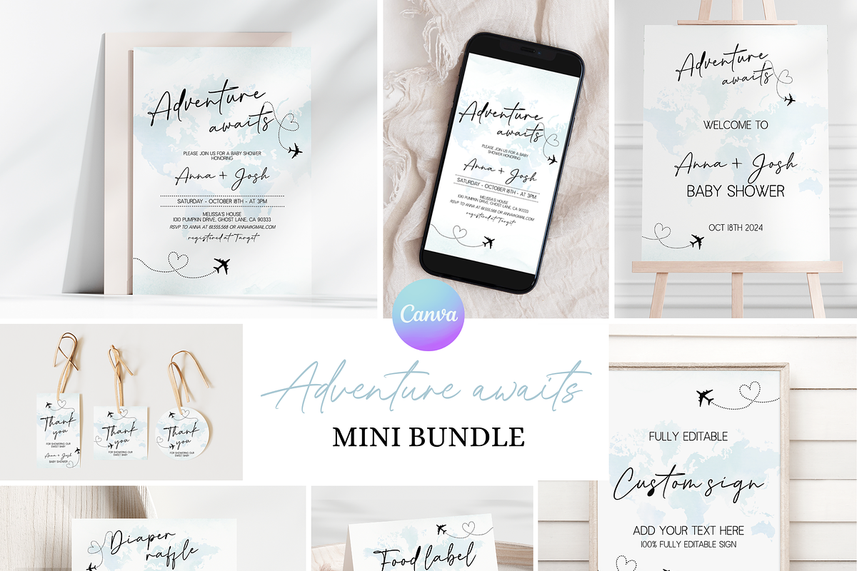 Adventure Baby Shower Invitation, an Invitation Template by Digital_Mind (Photo 1 of 9)