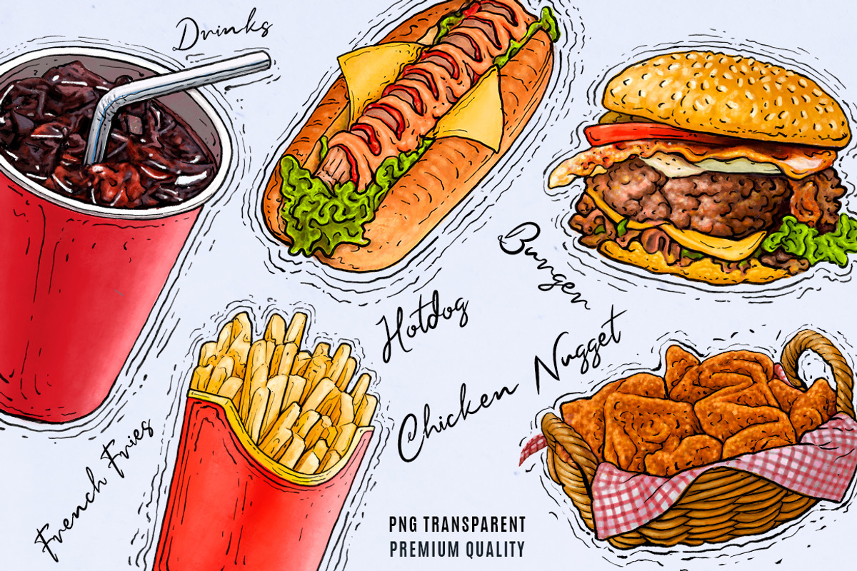 Fast food Menu Illustration, a Food Illustration by RMPL.std (Photo 3 of 3)