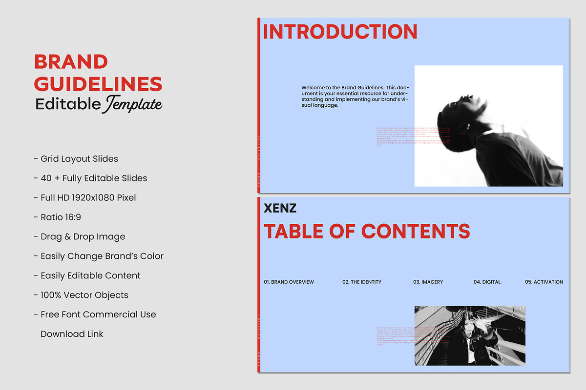 XENZ Brand Guideline Template Design, a Branding & Logo Template by shaondesigns (Photo 2 of 9)