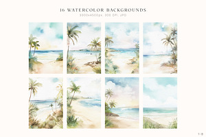 Tropical Beach Landscape Backgrounds