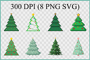 Christmas Trees Vector Clipart Set, a Seasonal Illustration by Gfx Expert Team (Thumbnail 2 of 3)