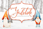 Christmas Gnomes Watercolor Winter, a Decorative Illustration by Watercolor Nomads (Thumbnail 1 of 13)