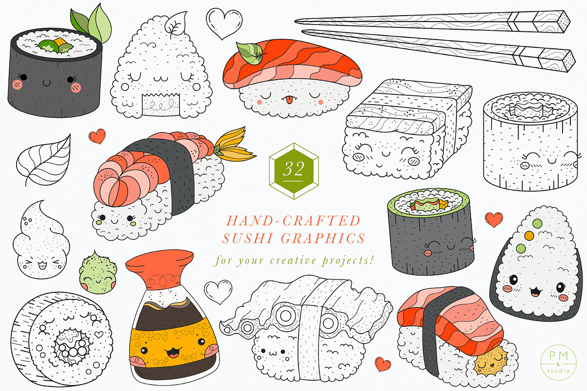Sweet Sushi Collection, a Graphic by PetiteMarket (Photo 2 of 3)