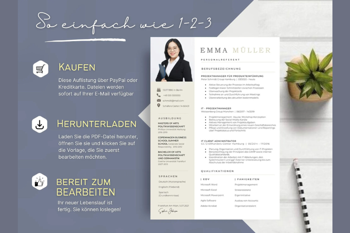 Bewerbungsvorlagen Word Lebenslauf, a Resume Template by Climbwithelevator (Photo 10 of 10)