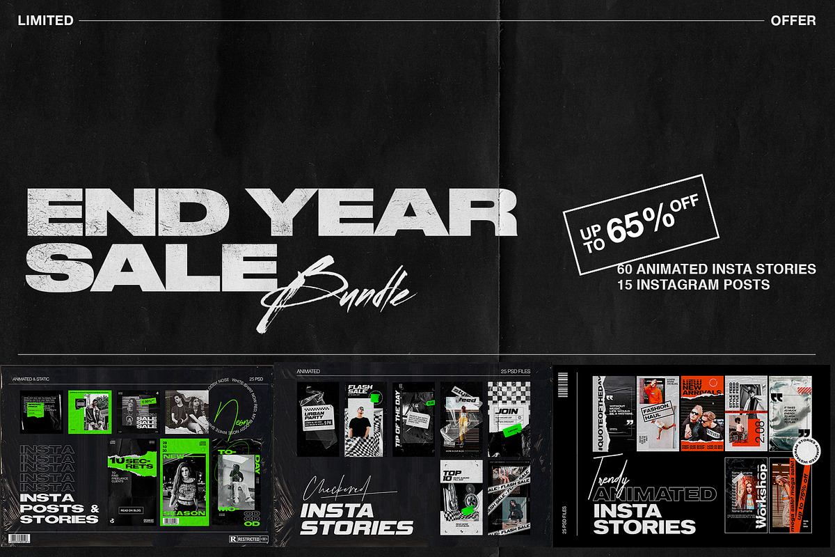 End of Year Sale Instagram Bundle, a Social Media Template by Marie T (Photo 1 of 41)