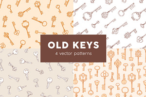 Vintage keys seamless patterns, a Pattern Graphic by Good Studio