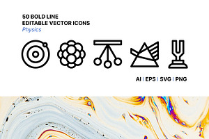 50 Physics Icons, an Outline Icon by Side Project