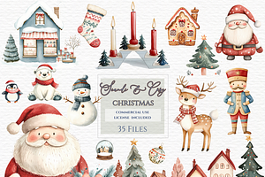 Scandi Santa Clipart, Christmas PNG