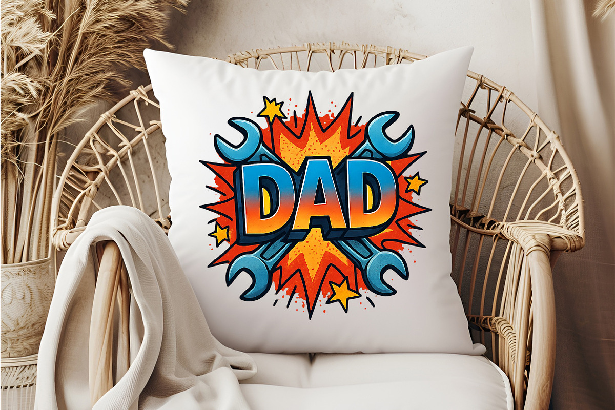 DAD Comic Style Sublimation PNG, an Illustration by DreamCafeArt (Photo 4 of 7)