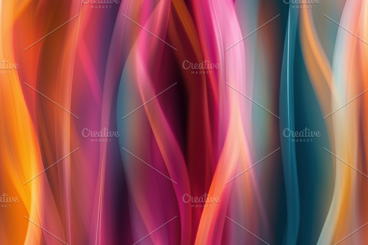 Seamless abstract wave pattern with vibrant colors including orange, pink, and, a Pattern Graphic by Textures & Backgrounds